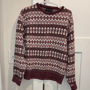 Men's Christmas Patterned Ski Sweater - Red and White